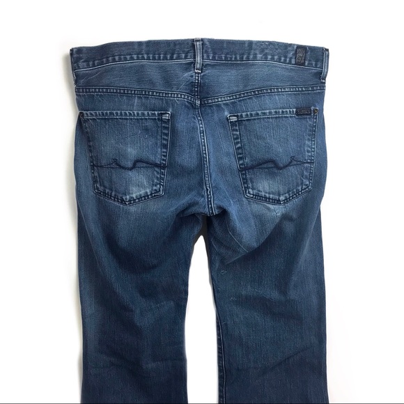 7 For All Mankind Bootcut Frayed Hem Jeans 36X33 - Picture 4 of 14